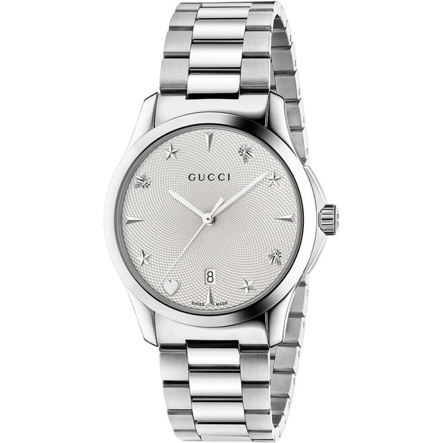 Model: YA1264028AEAN: 0731903409972Movement: QuartzBracelet color: Silver-toneWaterproofing: 50 meters / 165 feetDial Color: SilverBracelet material: Stainless SteelDial diameter: 38 mmGender: WomensDisplay: AnalogStyle: LuxuryShape: RoundCase color: Silver