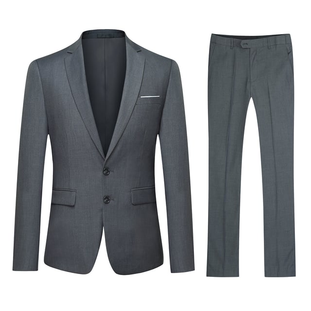 [Materialpflege] Unser zweiteiliger, schmal geschnittener schwarzer Anzug besteht aus einer hochwertigen Mischung aus 70 % Polyester und 30 % Viskose für überragenden Komfort und Haltbarkeit. Das Innenfutter besteht aus 94 % Polyester und 4 % Viskose, ist atmungsaktiv und schweißabsorbierend. Um die Qualität zu erhalten, wird eine chemische Reinigung empfohlen. Wenn Sie ihn jedoch mit der Hand waschen, verwenden Sie für beste Ergebnisse kaltes Wasser. [Stildesign] Dieser Anzug verfügt über ein komplettes Schulterdesign und einen kleinen Schnitt mit 3D-Drapierung, was zu einer schmalen Passform führt, die Sie kleiner und schärfer aussehen lässt. Er hat ein spitzes Revers, vier Knöpfe am Ärmel und einen Ein-Knopf-Verschluss für einen modernen, stilvollen Look. Die flache, lockere Hose vorne hat einen verlängerten Hüftgurt und schräge Seitentaschen, die den anspruchsvollen Look des Anzugs vervollständigen. [Anlass] Unser vielseitiger, schmal geschnittener schwarzer Anzug eignet sich für verschiedene formelle und informelle Anlässe, darunter Hochzeiten, Geschäftstreffen und sogar den Alltag. Es ist perfekt für junge Männer, die wieder zur Schule gehen oder sich auf ihren Schulabschluss vorbereiten. [Paket] Dieses Paket enthält einen Blazer und eine Hose und bietet alles, was Sie brauchen, um bei jedem Anlass gut auszusehen.