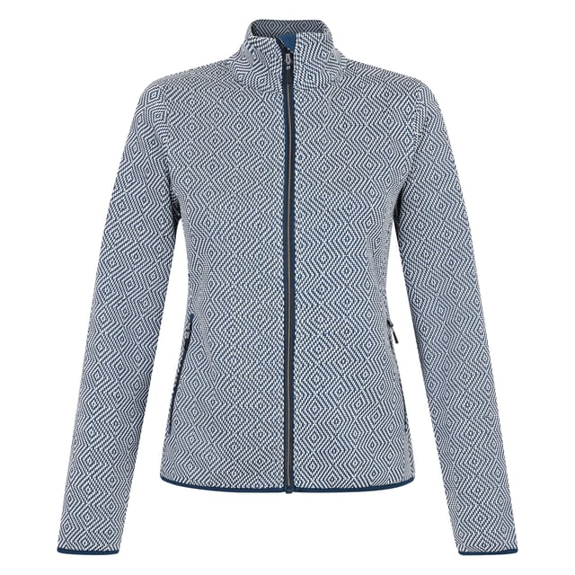 Material: Recycled Polyester. Fabric: Jacquard, Knitted, Stretch. Design: Plain. Hem: Stretch Binding. Chin Guard. Neckline: Funnel Neck. Sleeve-Type: Long-Sleeved. Cuff: Stretch Binding. Pockets: 2 Lower Pockets, Zip. Fastening: Full Zip. 6 UK: 30 in. 8 UK: 32 in. 10 UK: 34 in. 12 UK: 36 in. 14 UK: 38 in. 18 UK: 43 in. 16 UK: 40 in.
