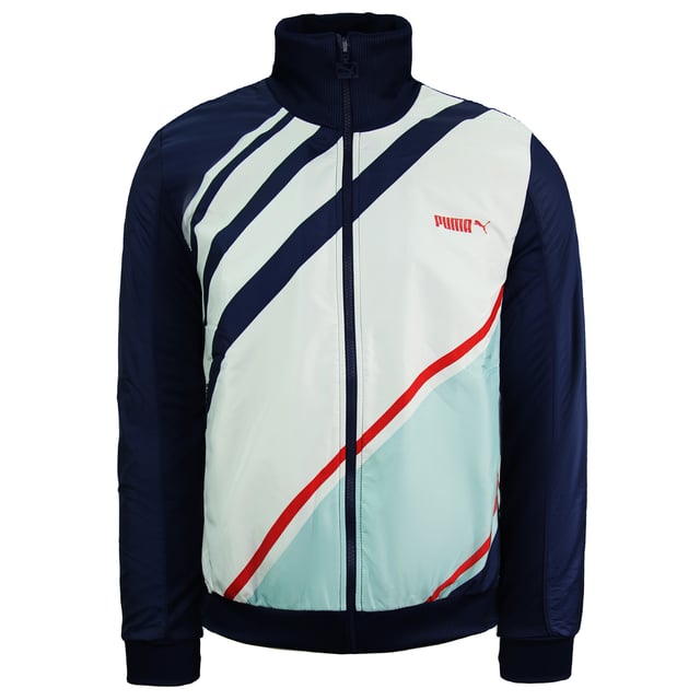 Puma Fitted Orginals Track Jacket Zip Up Long Sleeve Navy Mens Top