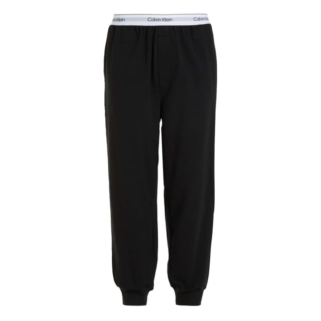Mens Calvin Klein Lounge Joggers in black.- Branded elasticated waistband.- Side seam pockets.- Rib-knit cuffs.- Regular fit.- Ref: 000NM2302EUB1