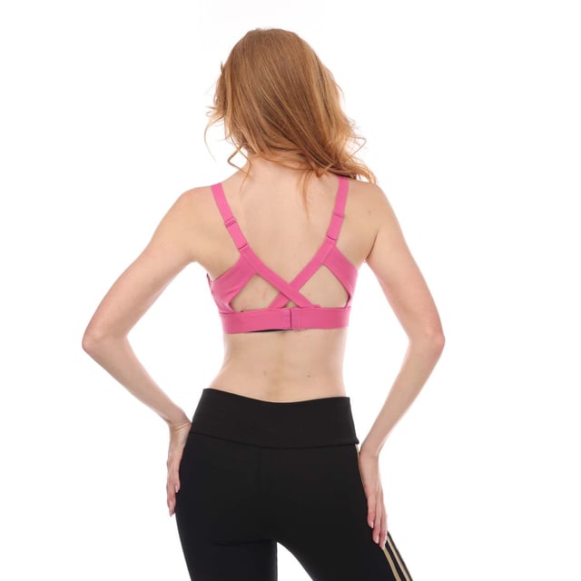 Womens adidas Tailored Impact Training High Support Sports Bra in pink.- Adjustable X-back straps.- HEAT.RDY.- Tight fit.- 70% Polyamide (Recycled)  30% Elastane.- Ref: HR9728