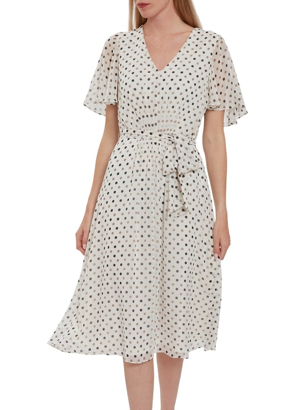 Gina bacconi polka dot dress top