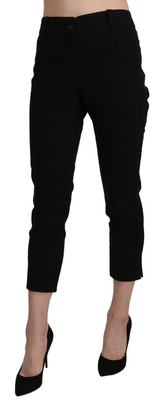 Brand: BENCIVENGA
  Model: High Waist Skinny Cropped
  Color: Black
  Material: 100% Cotton
  Zipper closure
  Logo details
  Made in Italy
  Gender: Women
Material: Cotton