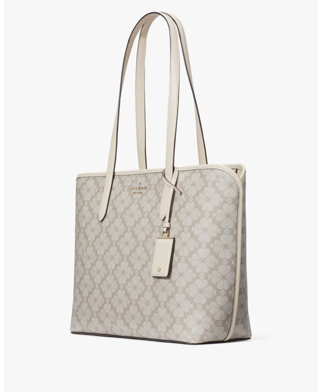 Spade Flower Spade Flower Pvc Tote, Front Slip And Back Zip Pockets,  Length: 14.00 Cm,  Width: 29.50 Cm,  Height: 34.50 Cm