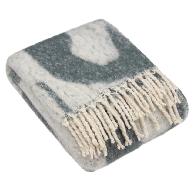 Inspired by modern and minimalist art; the Meta throw features a multitude of fluid abstract jacquard shapes, on an ultra-soft faux mohair fabric. Complete with twisted tassel edging on both sides, this design is perfect for layering within any neutral interior.