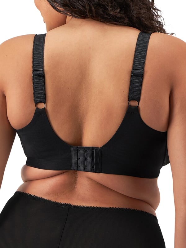 Elomi Cate Allure Full Cup Bra. Underwired non padded full coverage bra based on the beloved Elomi Cate EL4030 with an encapsulated three piece cup for a smoother look, side support panel and a sheer top cup. Product is hand wash only.