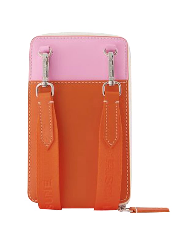 Neck Pouch - Maison Kitsuné - Orange - Leather