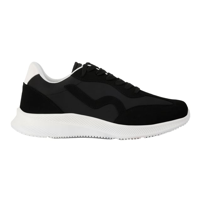Regatta Heren Marine Retro Sportschoenen (Zwart) Bovenstuk: Nylon, Synthetisch. Binnenzool: TECFOAM. Buitenzool: EVA-schuim. Ademend, Schuimkraag, Vochtafvoerend, Gewatteerde kraag, Gewatteerde tong, Ventilerend. Vlakke. Snijden: Laag gesneden. Ontwerp: Contrasterende kleur, tekst. Teenstijl: Rond. Zoolkenmerken: Gevoerd, Schokdempend. Sluiting: Vetersluiting.