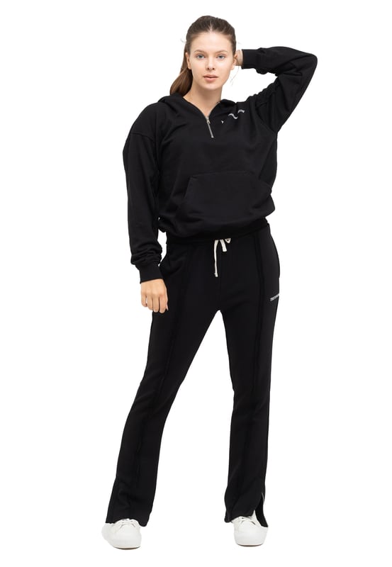 Tom Barron Dames trainingspak met kwart rits en logo in oversize