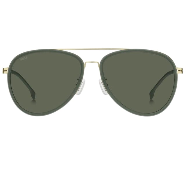 A touch of fun for your summer days, but nothing too out of the ordinary for a hugo boss collectible. Hugo boss Sunglass perfect for the summer Hugo Boss Gold 1466/F/SK AOZ QT Sunglasses, Lens Width = 61mm, Nose Bridge Width = 16mm, Arm Length = 145mm, Made In China Sunglasses, Sunglasses Case, Cleaning Cloth and Care Instructions all Included, 100% Protection Against UVA & UVB Sunlight and Conform to British Standard EN 1836:2005 Hugo Boss Gold Sunglasses 61QT BOSS 1466/F/SK	AOZ