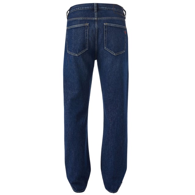 Diesel Blue Jeans , Vanlig midja, Tapered Leg, Button Fly , 100% bomull, Dark Denim, Stitched Badge, Blue Denim.