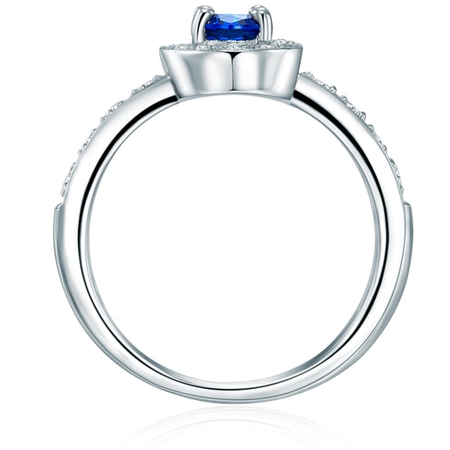 Anyone looking for an extraordinary engagement ring will love this exclusive entourage ring of the 1934 manufactory. The focus is on the blue zirconia, which is modeled on a sapphire, a ring -shaped comprises of smaller zirconia stones. The half -made ring rail also sparkles in a wreath of zirconia. The brilliant cut of the popular jewelry stones ensures a fascinating glitter that can hardly be distinguished from real diamonds with the naked eye. Guarantees an eye -catcher and a ring that brings a decent portion of glamor into the jewelry box even after the wedding!