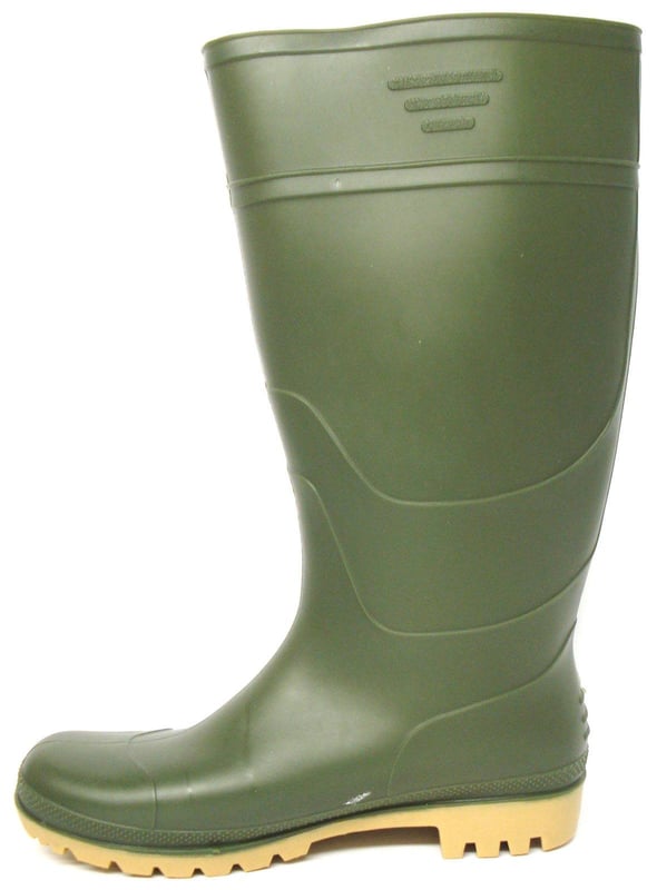 New Mens Gents Green Full Length Rubber Waterproof Wellington Boots