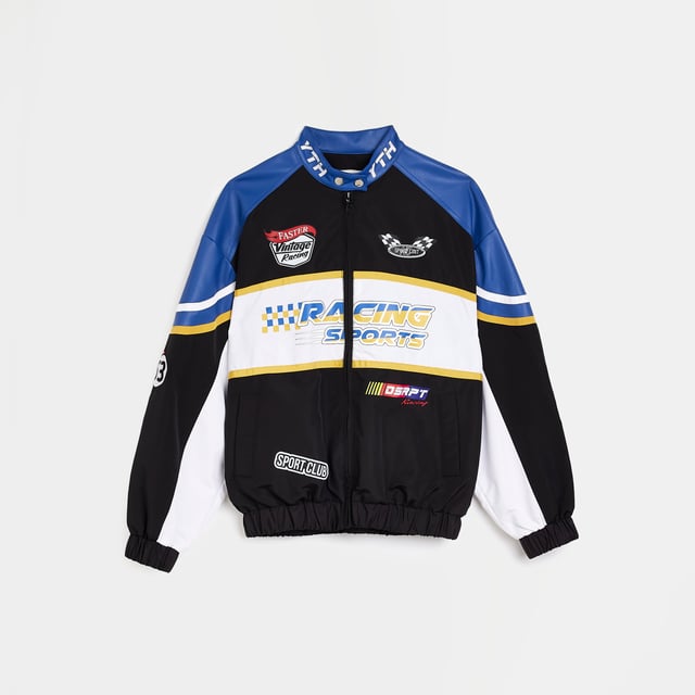 Motocross badge design, Colour blocking, Long sleeve, Elasticated hem