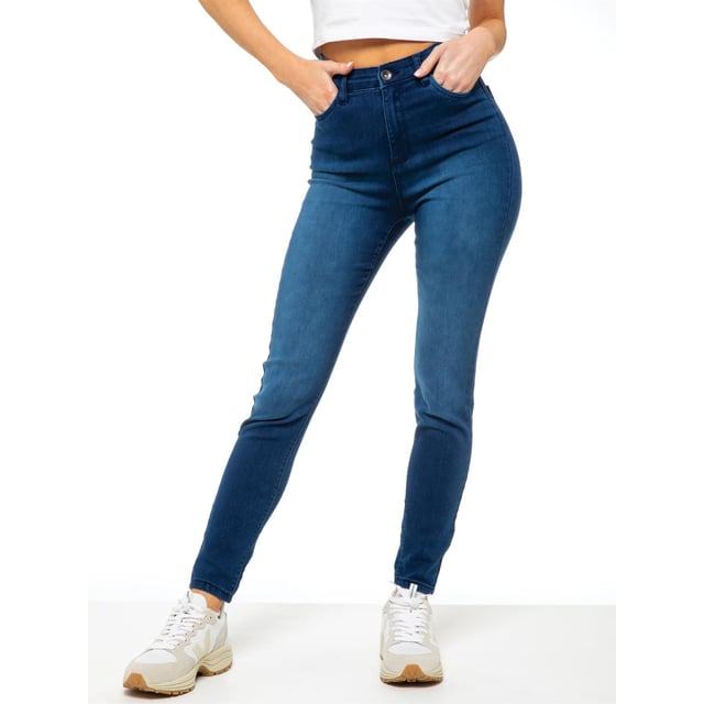 Enzo Womens Designer Skinny Stretch Jeans. Featuring 2 Back Pockets 2 Front Pockets And A Buttoned Waist. Flex Denim For The Perfect Fit. Ideal for Casual or Workwear