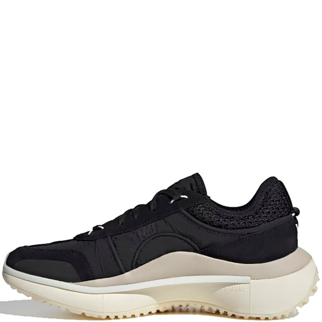 Mens Y-3 Ajatu Run Trainers in black cream.- Suede  double-layer textile and mesh upper.- Lace closure.- Lightstrike cushioning.- Collapsible feel.- Suede and mesh lining.- Rubber outsole.- Ref: GW8613