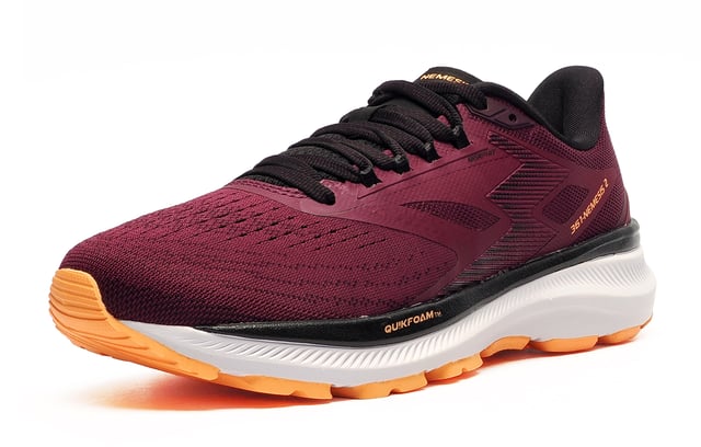 This top-tier running shoe, the 361 Nemesis, offers exceptional value for those seeking a high-end option without breaking the bank. Designed for durability and comfort, it provides optimal support and superior cushioning, making it perfect for all types of runners who need extra stability underfoot. True to its name, the 361 Nemesis excels in endurance and performance whether youre hitting the road or the gym. It features a unique double-layer textile and mesh upper that ensures full toe-to-heel ventilation for breathability during your runs. The secure lacing system has been thoughtfully adapted to provide both medial and lateral support, accommodating different foot shapes while maintaining essential stability in motion.
 Additionally, the Nemesis boasts a new double-layer cushioned platform, with a top layer of full-length QU!KFOAM and a bottom layer of EVA. This combination enhances stability and provides a solid base for high-performance activities. The extended medial post helps slow the rate of roll upon ground contact, resulting in a smoother transition and improved running efficiency.
 - Textile / Double-layer mesh mix upper enhances breathability
 - Anatomical pressure free tongue design
 - Soft textile lining for comfortable fit and feel
 - Contoured heel design
 - Easy on/off wear
 - Perfect fit lace up closure
 - OrthoLite comfort cushioned insole
 - QU!KFOAM and EVA rubber blend midsole
 - Durable outsole
 - 361 branding