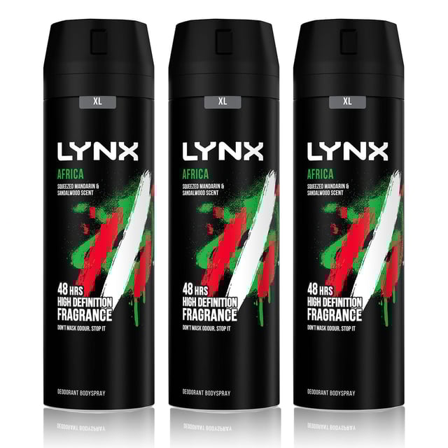 Lynx XL Africa Body Spray 48H Fresh Mandarin & Sandalwood Scent Deo