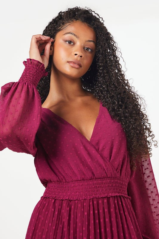 Chiffon wrap midi dress discount