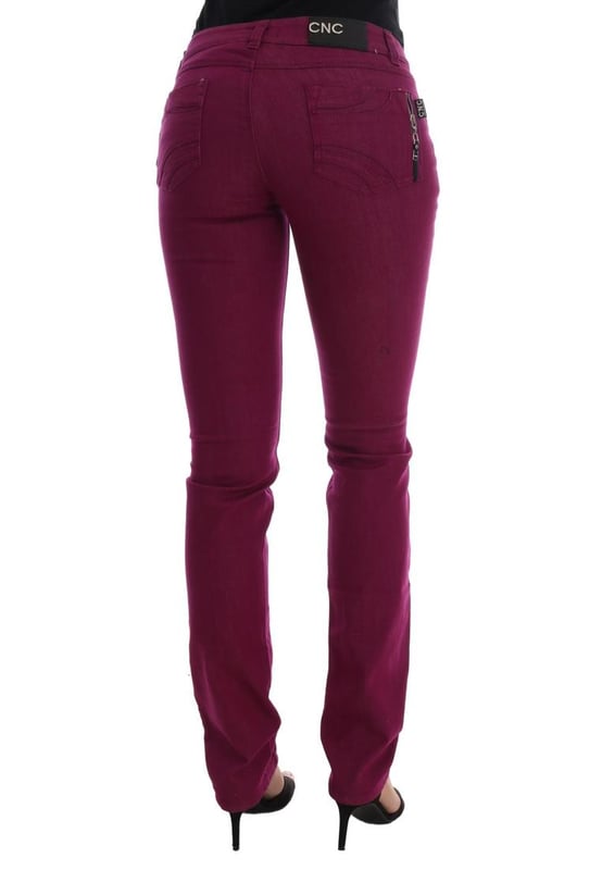 Marca: CoSTUME NATIONAL CNC.
  Estado: A estrenar con etiquetas.
  Ajuste: Super delgado.
  Color: Purpura.
  Material: 77 % algodon 23 % elastano.
  Bragueta: Cremallera y boton.
  Detalles del logotipo.