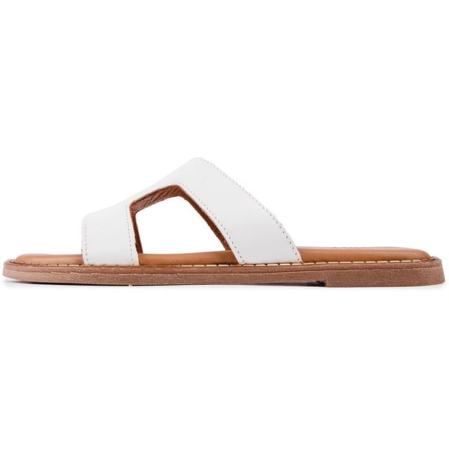 The Sole Noor Slides Are A Summer Staple Not To Be Missed. Simple And Fresh, These White Leather Slides Have An Aesthetic Silhouette And Comfortable Leather Footbed For All-day Comfy Wear And Stylish Looks.
