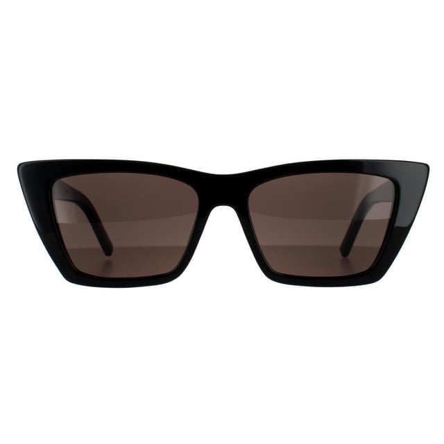 Saint Laurent Cat Eye Womens Black Grey Sunglasses Saint Laurent are a chic squared cat eye design made from lightweight acetate finished with the Saint Laurent engraved logo on the temples.