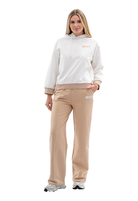 Tom Barron Damen-Hoodie mit Stickerei und geripptem Trainingsanzug-Set mit Seitenbesatz