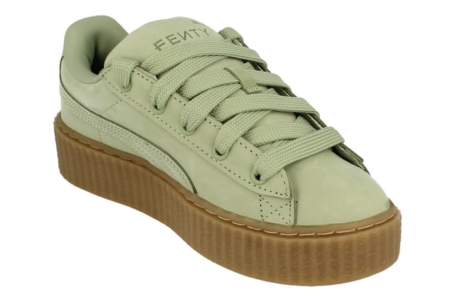 Puma Creeper Phatty Nubuck Unisex Trainers 396813   - Green Fog Puma Gold 02