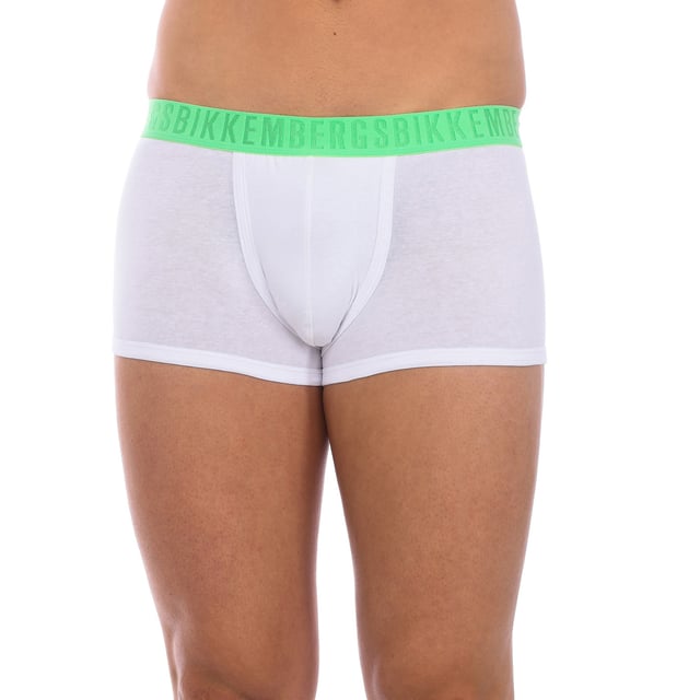 Bikkembergs brand boxers.
 Elastic rubber waistband, with the brand's name embroidered.
 Comfortable and breathable fabric.
 Anatomical front, with the ability to hold without squeezing.
 Seams seen in tone.
 Composition: 95% Cotton, 5% Elastane
 Care:
Wash at maximum temperature 30º.
 -Do not use bleach.
 -Do not dry clean.
 -Allows the use of an iron.