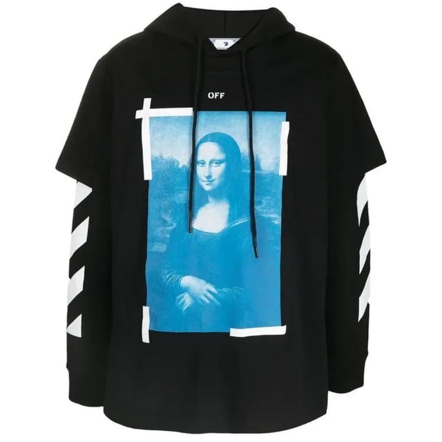 Gebroken witte blauwe Monalisa Double Tee Skate Fit zwarte hoodie. Blijf warm en stijlvol met deze gebroken witte regular fit hoodie. Deze hoodie heeft een eigentijds ontwerp en het iconische logo en zal zeker een gespreksstarter zijn. Pronk met je unieke stijl!.. Monalisa Design, Tee Over Hoodie Design. Verstelbare capuchon met trekkoord, grote kangoeroezak aan de voorkant, normale pasvorm. 100% katoen. Stijlcode: OMBB051R21FLE0011001