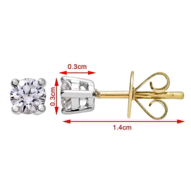 18K (750) witgoud: 1,1 gram; # Diamant: 0,25 ct