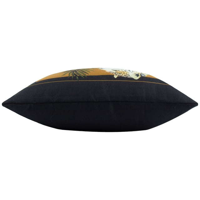 Elevate your outdoor space with the Leopardis Cat Outdoor Cushion, where artistry meets functionality. Designed with a subtly refined texture, the soft-touch material has been specially treated for outdoor durability. This water-resistant cushion is easy to wipe clean, making it as practical as it is elegant. Its hand-painted motif is set against a backdrop that beautifully complements any outdoor setting. Complete with a sleek contrasting border, this luxe cushion lends an air of sophistication and detail, ensuring it stands out as a statement piece while harmonising with your stylish outdoor décor.