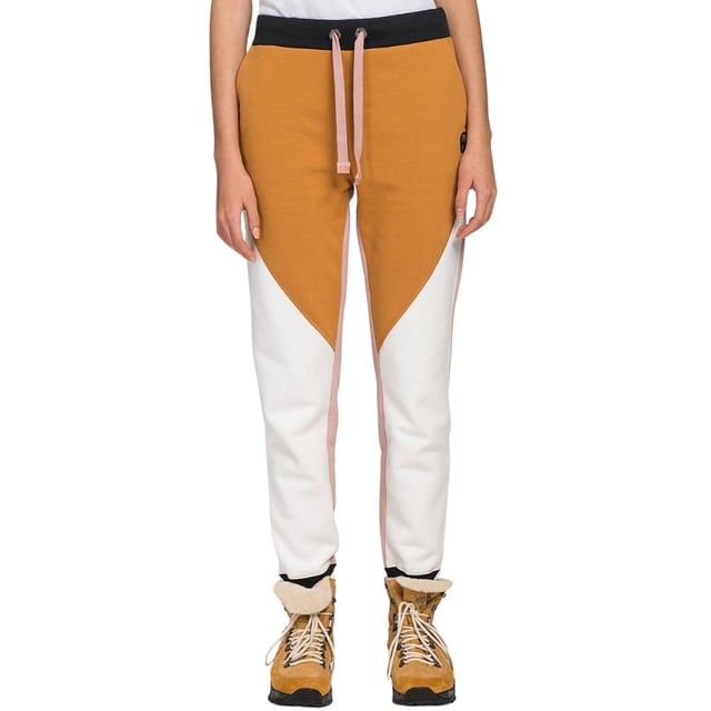 Rosa Jogginghose von Parajumpers, Hose mit Farbblockierung von Parajumpers, 85 % Baumwolle, 15 % Polyester, Markenlogo auf dem linken Bein, Bundchen am Bein, elastischer Bund, Kordelzug, rosa Hose