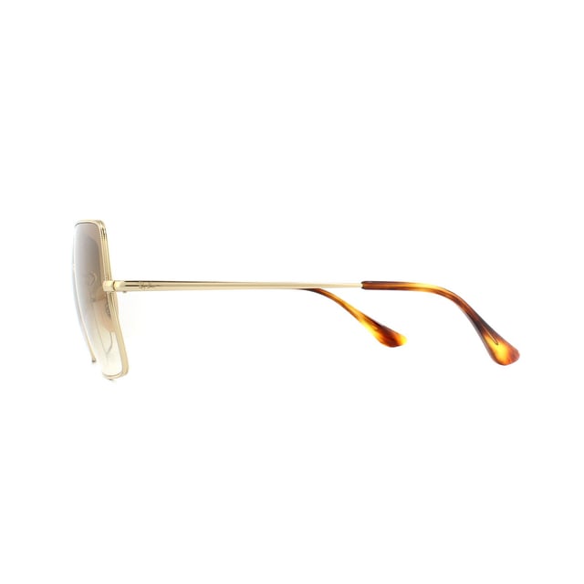 Ray-Ban Sunglasses RB1971 914751 Gold Light Brown Gradient are an oversized square shape with a metal frame. A very different style for Ray-Ban! They're bang on trend as the geometric shape is so popular at the moment. The super slim temples and bridge are a stark contrast against the large lenses. Plastic temple tips and adjustable silicone nose pads guarantee a personalised fit for all day comfort.
