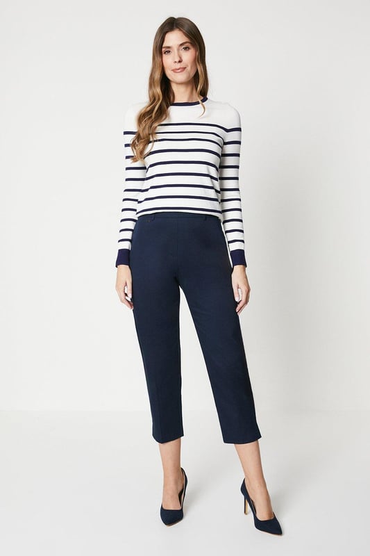 Side zip stretch trousers store