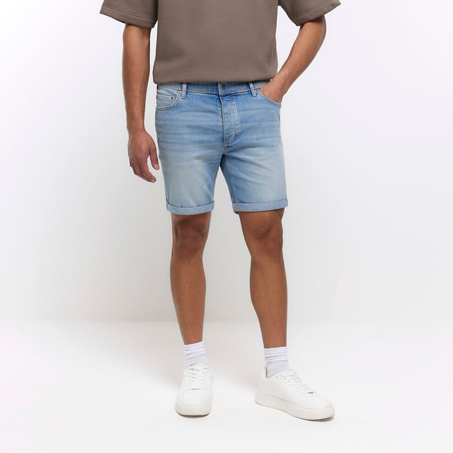 River island 2024 mens jean shorts