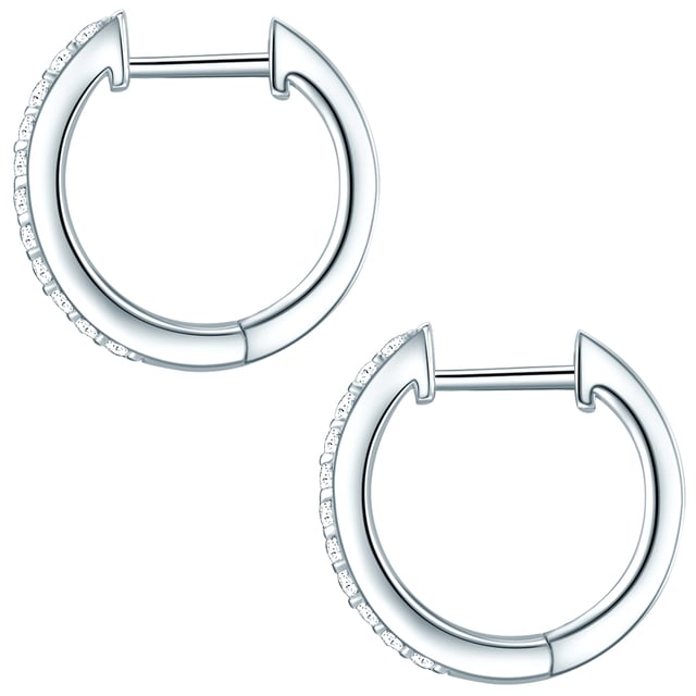 A little glamor in everyday life is never wrong - such a message is behind these glittering ear screoles from the innovative design smithy by Rafaela Donata. They are made entirely of a high -fine 925 sterling silver and were provided with a special start -up protection. The front part of the circular earrings is decorated with two-row zirconia stones, which are kept in their place by tiny scraper versions. Speaking of safe hold: thanks to the integrated folding mechanism, which also enables a child's play, this is also completely given.