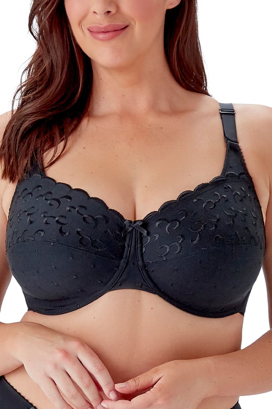A minimiser bra trusted to provide great support in a full coverage wired shape.