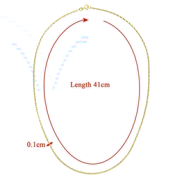 9K (375) Yellow Gold: 2.2gr; # Dimension: 41cm x 0.1cm