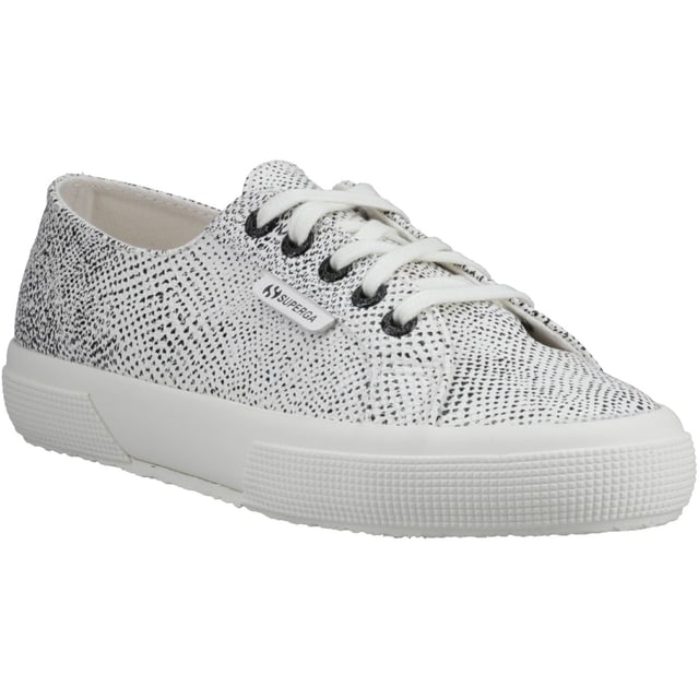Superga 2730 Micro Faux Snake Faux Leather Women's White Avorio/Black Snake  Trainers