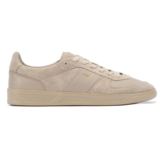 Step into elegance with these low top tennis inspired leather and suede sneakers. Excellently crafted, they showcase embossed branding on both the side and tongue. Experience ultimate comfort with a fully lined interior.