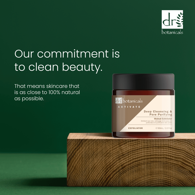- Gentle and effective exfoliation for brighter skin
- Minimizes the appearance of pores
- Leaves skin dewy, glazed, and plumped

Dr Botanicals Activate Deep Cleansing And Pore Purifying Walnut Exfoliator is a clean beauty formula that combines the power of walnut shell powder, coffee seed extract, and grape seed oil to gently exfoliate and purify the skin. This organic and natural exfoliator brightens and smooths the skin's texture, while also minimizing the appearance of pores. It leaves the skin looking dewy, glazed, and plumped, while maintaining a healthy and calm complexion.