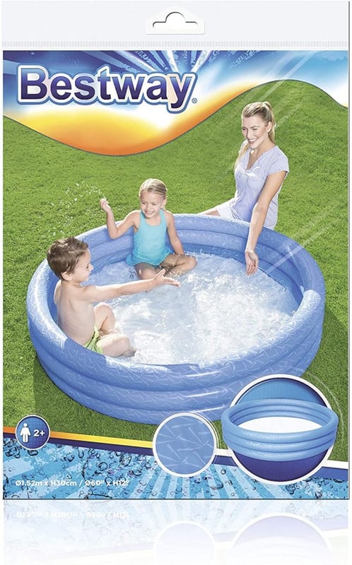 Bestway Play Pool Set Assorted Colours - 30cm

This inflatable top ring with tough PVC and polyester outer wall paddling pool is the perfect kid sized swimming pool.

Key Features:

  Pool Size: 1.54m x 0.38m with a (75%) 477L water capacity
  Available in three different colours
  Includes heavy duty repair patch