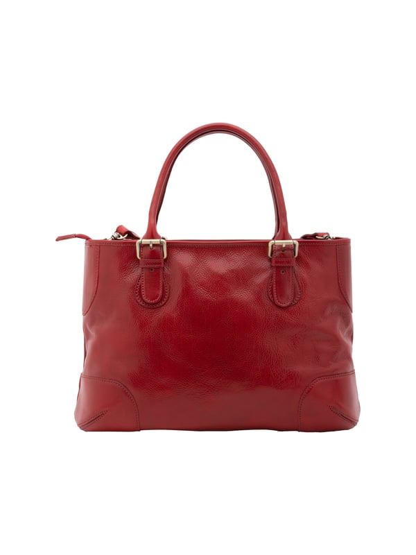 Crossbodytas voor dames met ritssluiting. twee met binnenzakken met ritssluiting. afwezige externe zakken. afneembare lederen schouderband. met leren handvat. twee binnenvakken.  extern materiaal. gevoerd met katoenen binnenkant. Afmetingen: 28x43x16 cm. Gemaakt in Italië