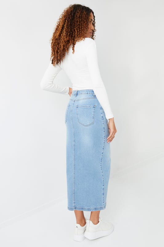 DOUBLE DENIM SKIRT / BLU
