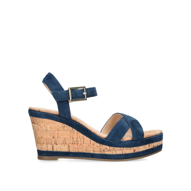 Navy cork wedge sandals sale