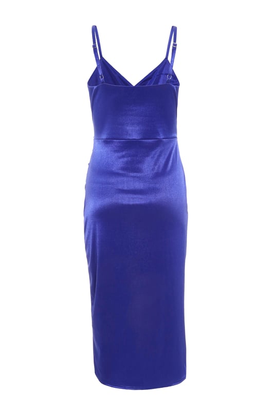 Royal Blue Split Hem Midi Dress