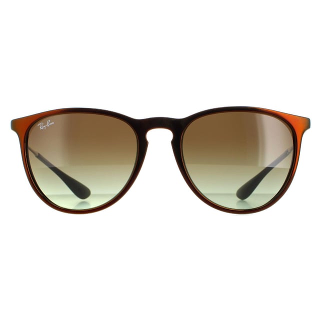 Ray-Ban Round Womens Mirror Red on Black Green Brown Gradient RB4171  Sunglasses this retro inspired sunglass feature a cool twist with the acetate frame merging into the metal arms and back into acetate on the temple tips. Awesome!