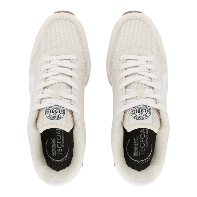 Upper: Mesh, Synthetic. Lining: Synthetic. Midsole: Cushioned, EVA (Ethyl Vinyl Acetate), Shock Absorbing. Outsole: Synthetic, Traction Grip. Breathable, Pull Tab, Synthetic Suede Mudguard. Flat. Cut: Low. Design: Contrast Detail, Logo. Toe Style: Round. Fastening: Lace Up.
